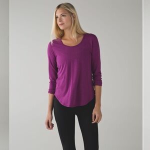 Lululemon Yogini 5 Year Long Sleeve Tee in Heathered Regal Plum